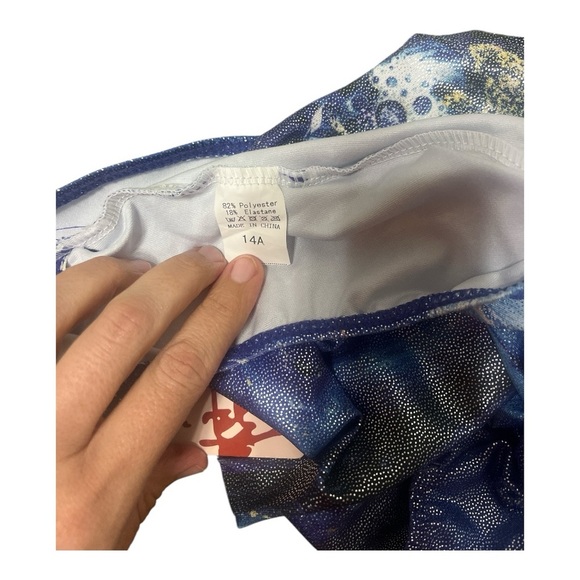 Blue Bodysuit with Ethereal Print and Scoop Neckline - Picture 4 of 6